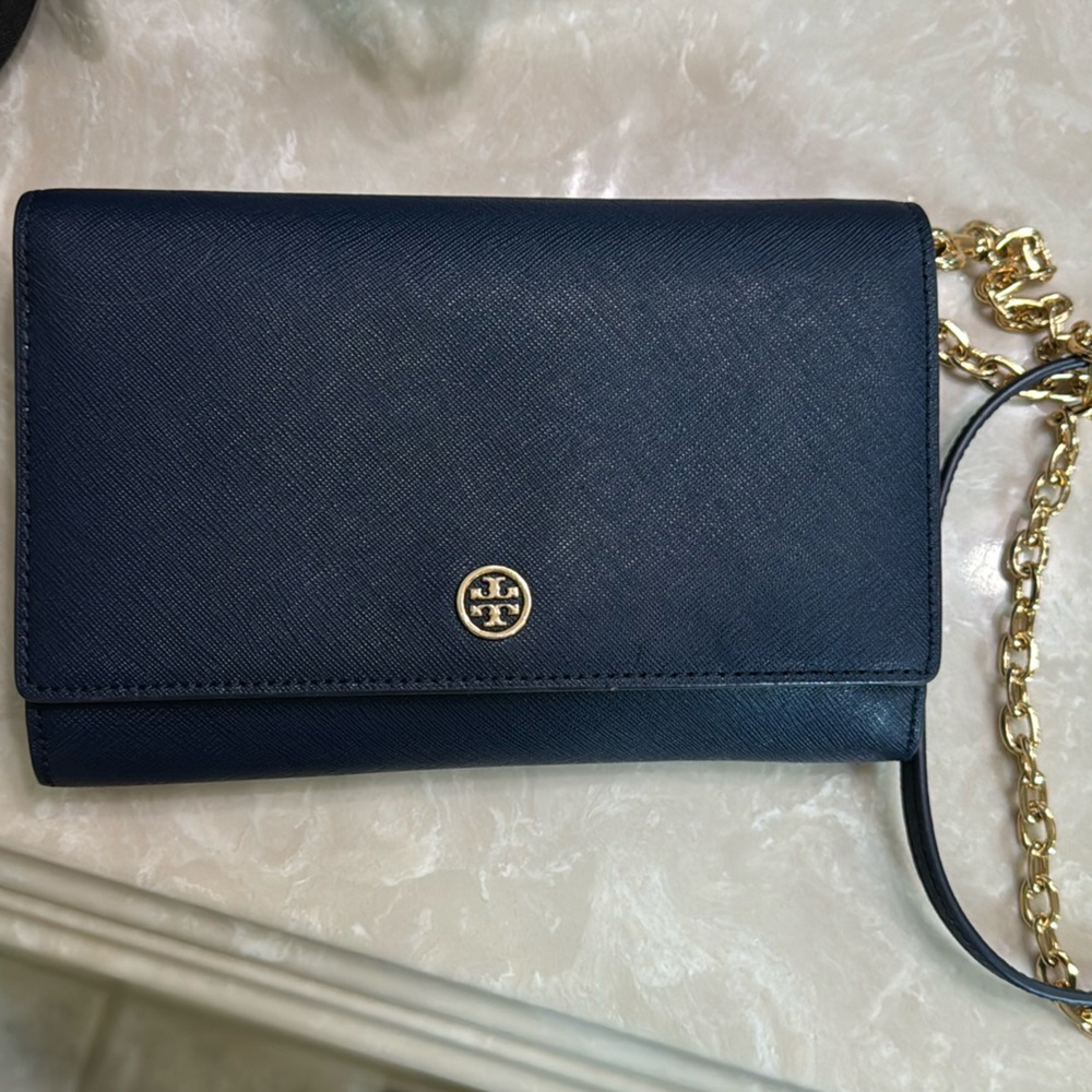Tory Burch Shoulder Wallet Robinson Navy